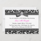 Birthday-feest op hoge hoogte en warm roze luipaar kaart (Achterkant)