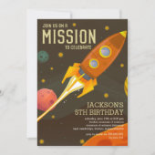 Birthday-feest van de ruimtevaartmissie kaart (Voorkant)