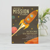 Birthday-feest van de ruimtevaartmissie kaart (Staand voorkant)