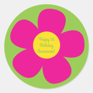 Birthday-feest van het Kind van de hippie Ronde Sticker