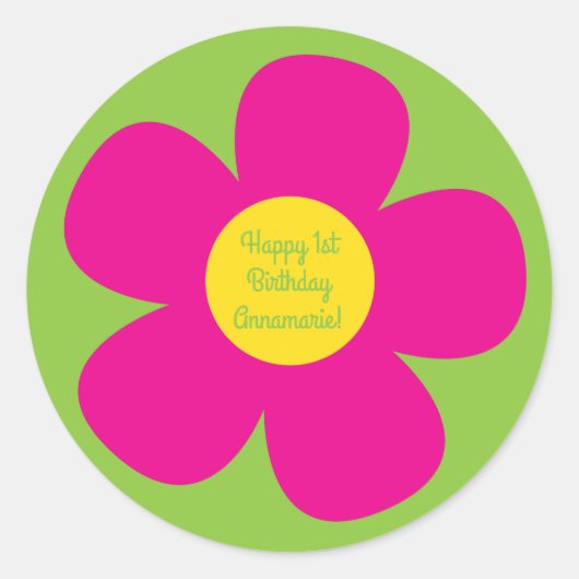 Birthday-feest van het Kind van de hippie Ronde Sticker (Voorkant)