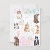 Birthday-feest van Schattige katten Bedankkaart (Achterkant)