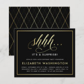 Birthday-feest voor Gold & Black Surprise (Voorkant / Achterkant)