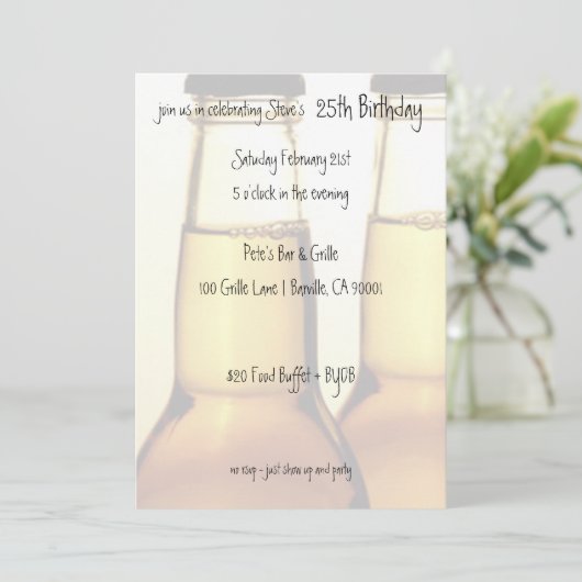 Birthday feestdag voor bier kaart (Staand voorkant)