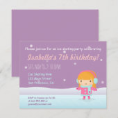 Birthday-feestdagen voor meisje-ijsschaatsen kaart (Voorkant / Achterkant)