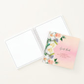 Birthday feesten goudfloralen wit Guest Book Notitieboek (Binnen)