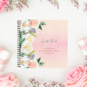 Birthday feesten goudfloralen wit Guest Book Notitieboek