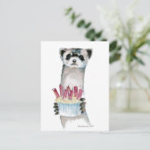 Birthday Ferret Briefkaart (Staand voorkant)