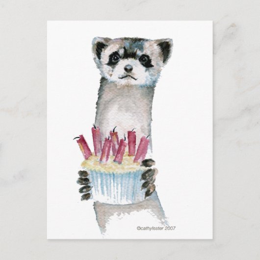 Birthday Ferret Briefkaart (Voorkant)