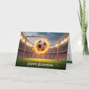 Birthday Fiery Voetbal Kaart