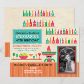 Birthday Fiesta Mexican Party Bar Photo Invite Kaart (Voorkant / Achterkant)