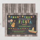 Birthday Fiesta Mexico Mexicaans Pet Party Invite Kaart (Voorkant / Achterkant)