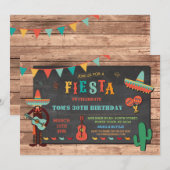 Birthday Fiesta Mexico Mexicaans Pet Party Invite Kaart (Voorkant / Achterkant)