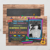 Birthday Fiesta Mexico Mexican Foto Party Invite Kaart (Voorkant / Achterkant)