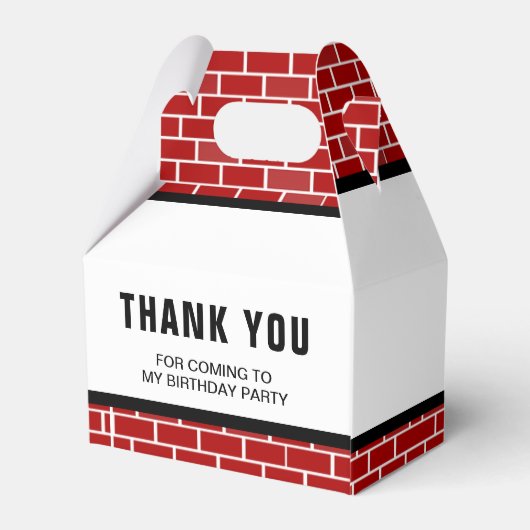 Birthday Fire Truck Party Bedankdoosjes (Achterkant)