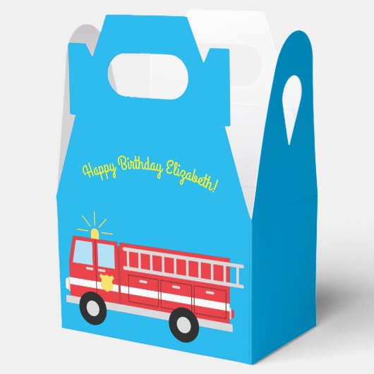 Birthday Fire Truck Party Bedankdoosjes (Geopend)