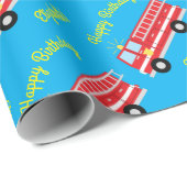 Birthday Fire Truck Party Cadeaupapier (Rol Hoek)