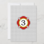 Birthday Fire Truck Party Kaart (Achterkant)