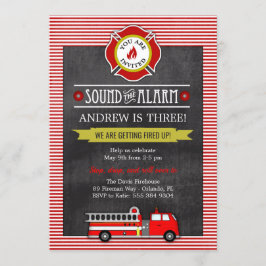 Birthday Fire Truck Party Kaart