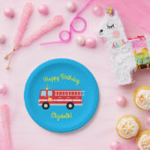 Birthday Fire Truck Party Papieren Bordje (Feest)