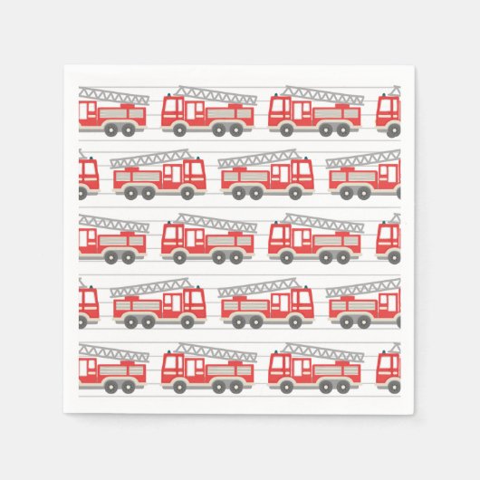 Birthday Fire Truck Party Servet (Voorkant)