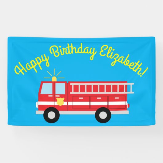 Birthday Fire Truck Party Spandoek (Horizontaal)