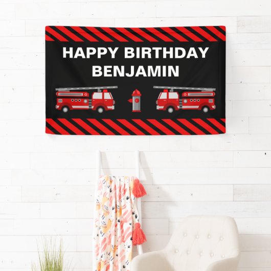 Birthday Fire Truck Party Spandoek (Insitu)