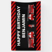 Birthday Fire Truck Party Spandoek (Verticaal)