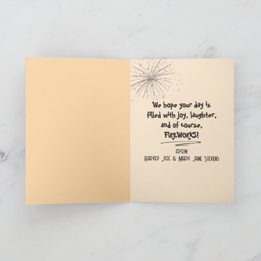 Birthday Fireworks Kaart (Binnen)