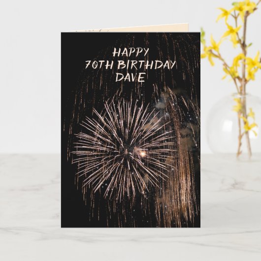 Birthday Fireworks Kaart (Gele Bloem)