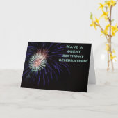 Birthday Fireworks Wenskaart Kaart (Gele Bloem)