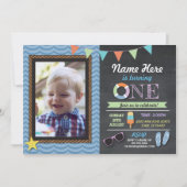 Birthday First Photo Lolly Pool Party Invite Kaart (Voorkant)