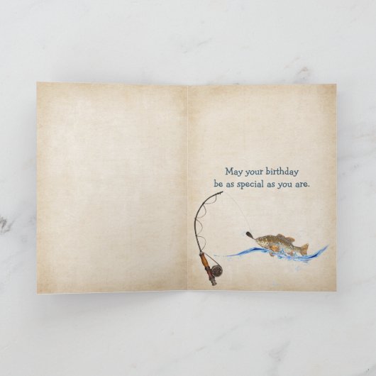 Birthday Fish in Water met naam Kaart (Binnen)