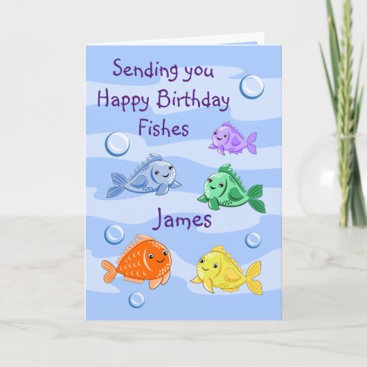 Birthday Fishcard Kaart (Voorkant)