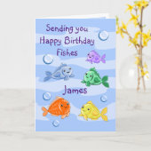 Birthday Fishcard Kaart (Gele Bloem)