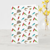 Birthday Fishing Hats and Lures  Kaart (Gele Bloem)