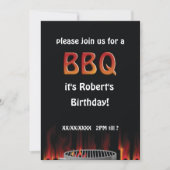 Birthday Flaming Hot BBQ Party Invitation Kaart (Voorkant)