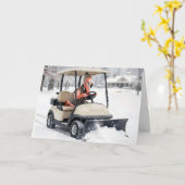 Birthday Flamingo Driving Golf Cart With Snowplow Kaart (Gele Bloem)