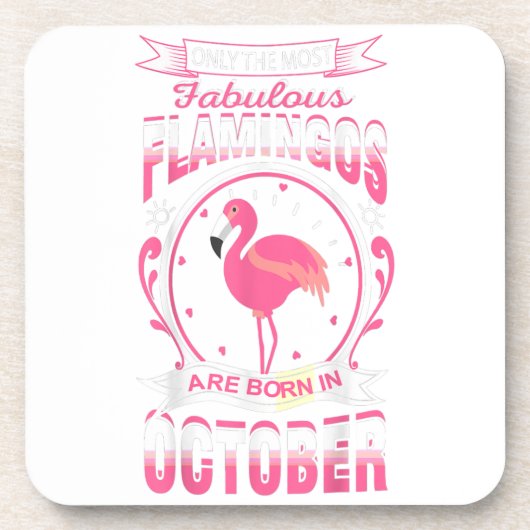 Birthday Flamingo Hard Plastic Onderzetter (Voorkant)