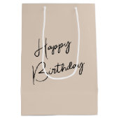 Birthday Flamingo Wearing Winter Scarf and Hat Medium Cadeauzakje (Achterkant)