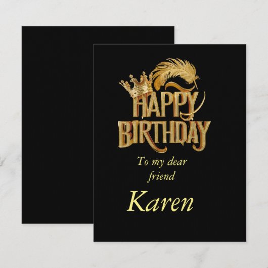 Birthday Flat Card (Voorkant / Achterkant)