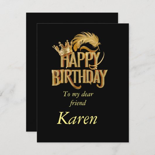 Birthday Flat Card (Voorkant / Achterkant)