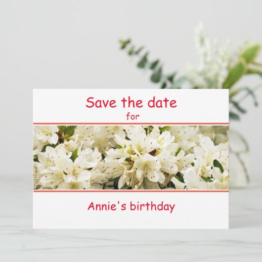 Birthday Flat Save the Date Kaart (Staand voorkant)