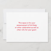 Birthday Flat Save the Date Kaart (Achterkant)