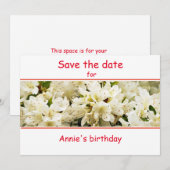 Birthday Flat Save the Date Kaart (Voorkant / Achterkant)