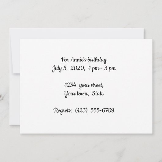 Birthday Flat Save the Date Kaart (Achterkant)