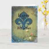 Birthday Fleur De Lis Kaart (Gele Bloem)