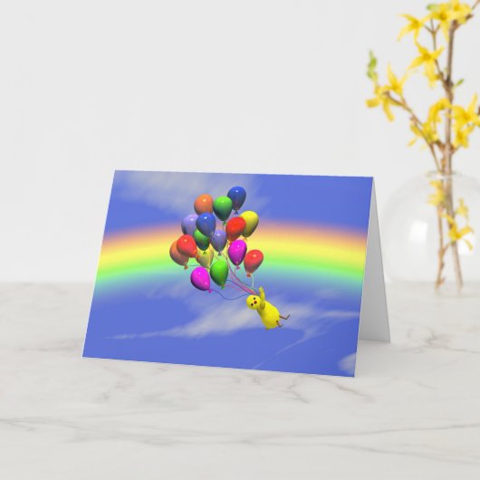 Birthday Flight Kaart (Gele Bloem)