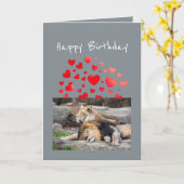 Birthday Flirty Lion Couple of Fun Humor  Kaart (Gele Bloem)