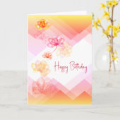 Birthday Floral Abstracte Kaart (Gele Bloem)